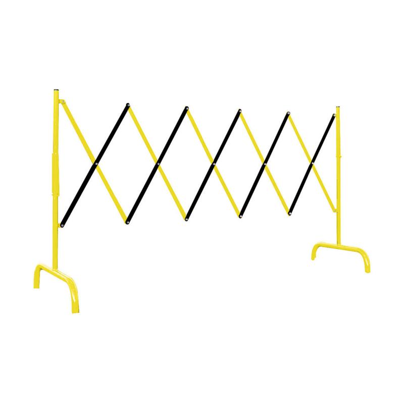Black & yellow extending safety barrier – steel - image Black & yellow extending safety barrier – steel - image